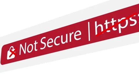 HTTPS Not Secure url unlock in Browser Stock Footage 143854553