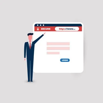 HTTPS Protocol - Make Sure It Is Safe - Secure Website for All Businesses -.. Ilustração Stock