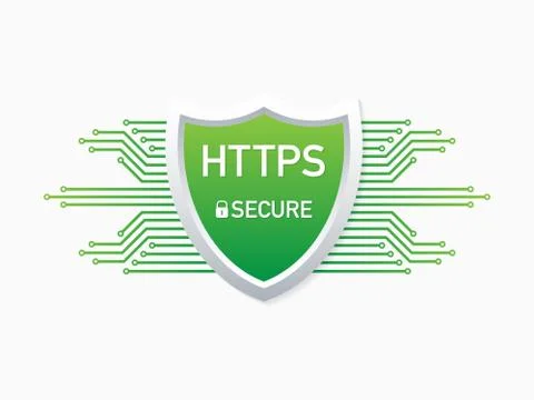 HTTPS Protocol. Safe and Secure Web sites on the Internet. SSL certificate fo Иллюстрация