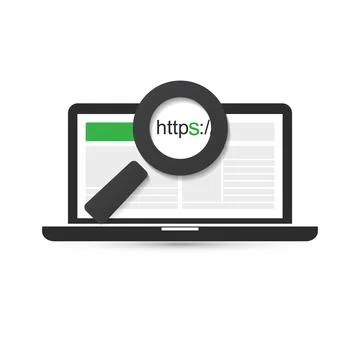 HTTPS Protocol - Safe and Secure Browsing on Mobile Computer - Vector Concept Illustration