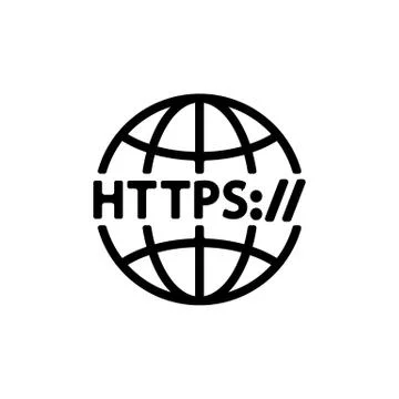 Https protocol vector vector. Isolated contour symbol illustration Illustrazione stock