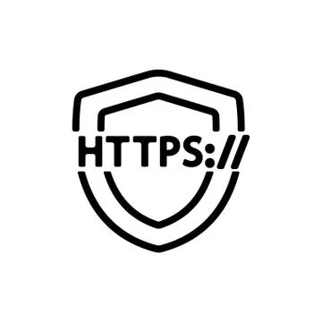 Https protocol vector vector. Isolated contour symbol illustration イラスト素材