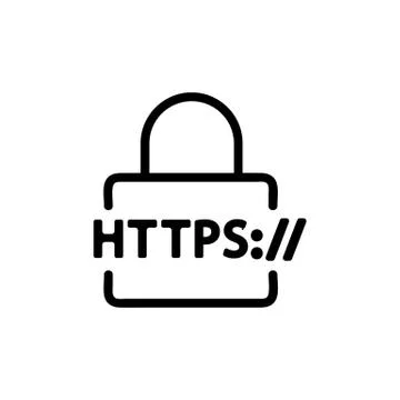 Https protocol vector vector. Isolated contour symbol illustration Illustrazione stock