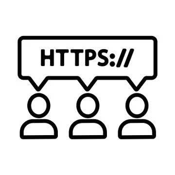 Https protocol vector vector. Isolated contour symbol illustration イラスト素材