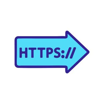 Https protocol vector vector. Isolated contour symbol illustration Иллюстрация