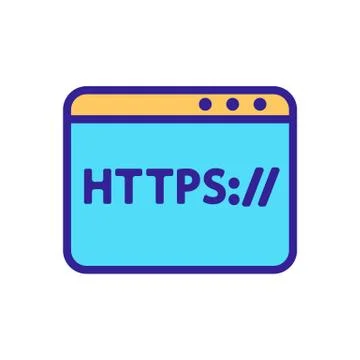 Https protocol vector vector. Isolated contour symbol illustration 스톡 일러스트