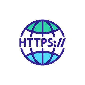 Https protocol vector vector. Isolated contour symbol illustration Stock Illustration
