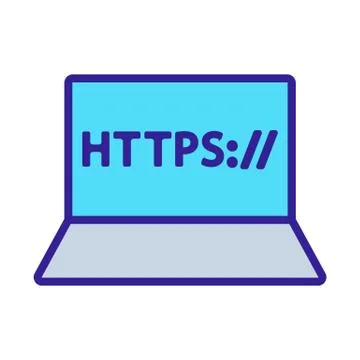 Https protocol vector vector. Isolated contour symbol illustration 库存插图