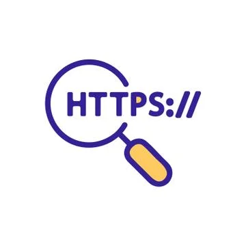 Https protocol vector vector. Isolated contour symbol illustration Иллюстрация