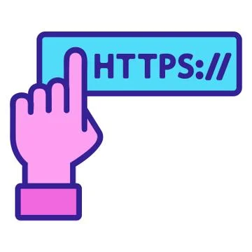 Https protocol vector vector. Isolated contour symbol illustration Иллюстрация