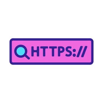 Https protocol vector vector. Isolated contour symbol illustration Illustration