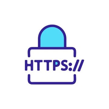 Https protocol vector vector. Isolated contour symbol illustration Иллюстрация