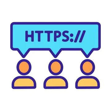 Https protocol vector vector. Isolated contour symbol illustration Illustration