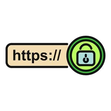 Https secure connection concept with padlock icon Stock Illustration