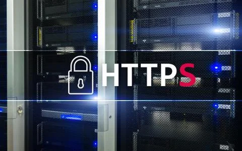 HTTPS, Secure data transfer protocol used on the World Wide Web. Stock Photos