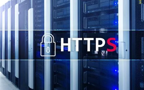 HTTPS, Secure data transfer protocol used on the World Wide Web. Stock Photos