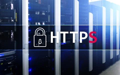 HTTPS, Secure data transfer protocol used on the World Wide Web. Fotos Stock