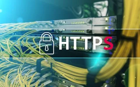 HTTPS, Secure data transfer protocol used on the World Wide Web. Stock Photos