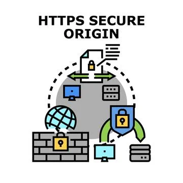 Https secure origin ensuring data integrity and protection Illustration