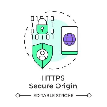 HTTPS secure origin multi color concept icon 库存插图