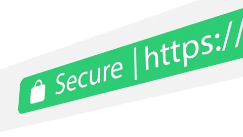 HTTPS Secure url Lock in Browser Stock Footage
