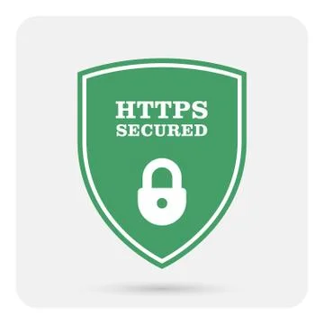 Https secure website - Ssl certificate shield with padlock Stock Illustration