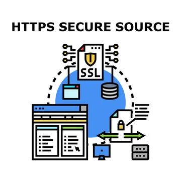 Https securing data transfer and web browsing Stockillustratie