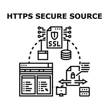 Https securing data transfer and web browsing Stock Illustration
