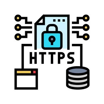 Https seo color icon vector illustration 库存插图