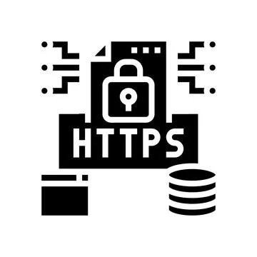 Https seo glyph icon vector illustration 스톡 일러스트