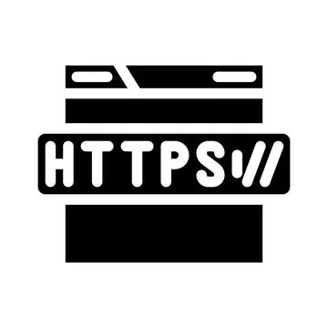 Https seo glyph icon vector illustration 库存插图