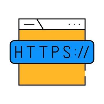 Https seo icon color illustration Illustration