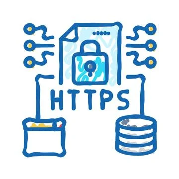 Https seo icon doodle illustration Illustration