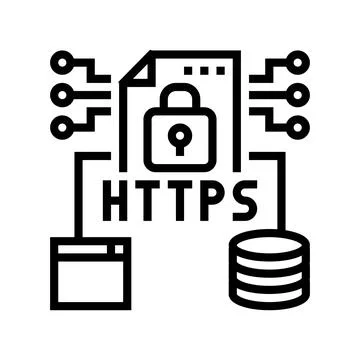 Https seo line icon vector illustration Ilustración de archivo