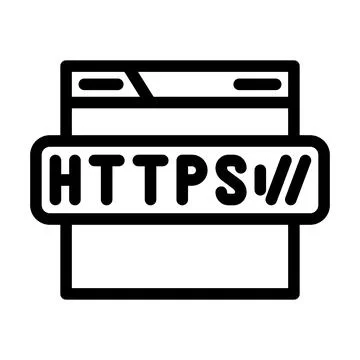 Https seo line icon vector illustration 库存插图