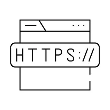 Https seo line icon vector illustration 库存插图