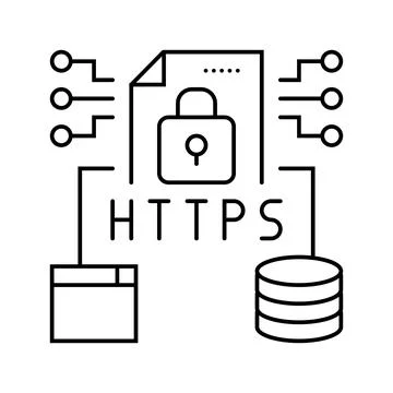 Https seo line icon vector illustration 库存插图