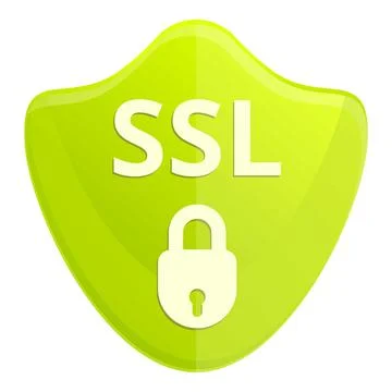 Https ssl certificate icon, cartoon style 库存插图