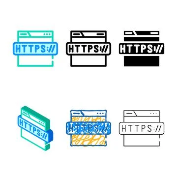 Https styleset seo color icon vector Stock Illustration