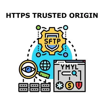 Https trusted origin secure data transfer concept Stock Illustration