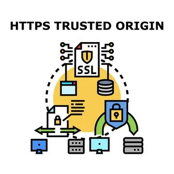 Https trusted origin for secure data transfer Stockillustratie