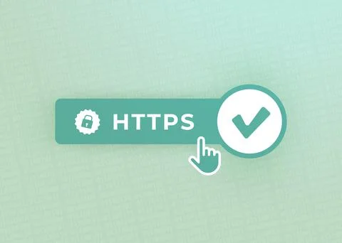 HTTPS vector concept illustration. Hypertext Transfer Protocol Secure. Advantage Stock Illustration