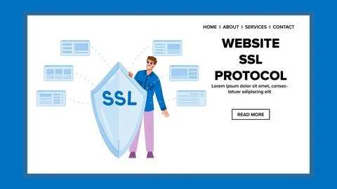 Https website ssl protocol vector Illustration