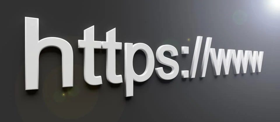 Https www internet web address in search bar of browser 库存插图