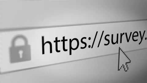 "https://survey.." Typing into Address Bar In A Web Browsers Stock Footage 118637019