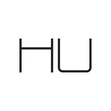 Hu initial letter vector logo icon Illustrazione stock