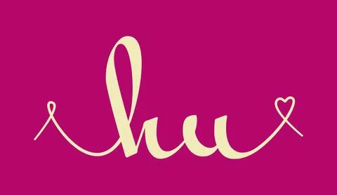 HU initial wedding monogram calligraphy vector illustration. Hand drawn let.. Stock Illustration