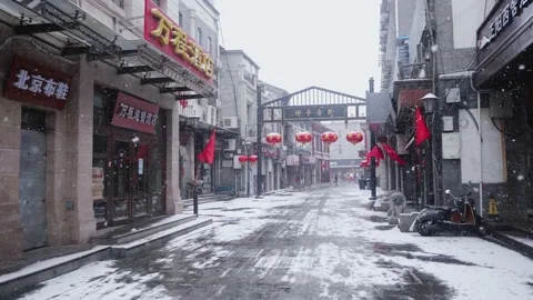 Hu tong in sonw Stock-Footage 174492048