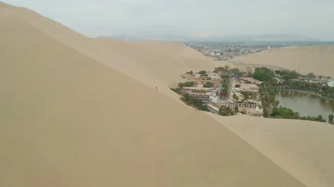 Huacachina Oasis Flyover Stock-Footage 224935690