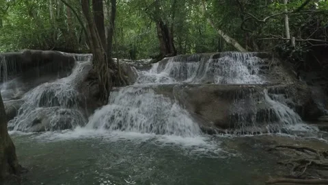 Huai Mae Khamin Waterfall Video stock 153139075